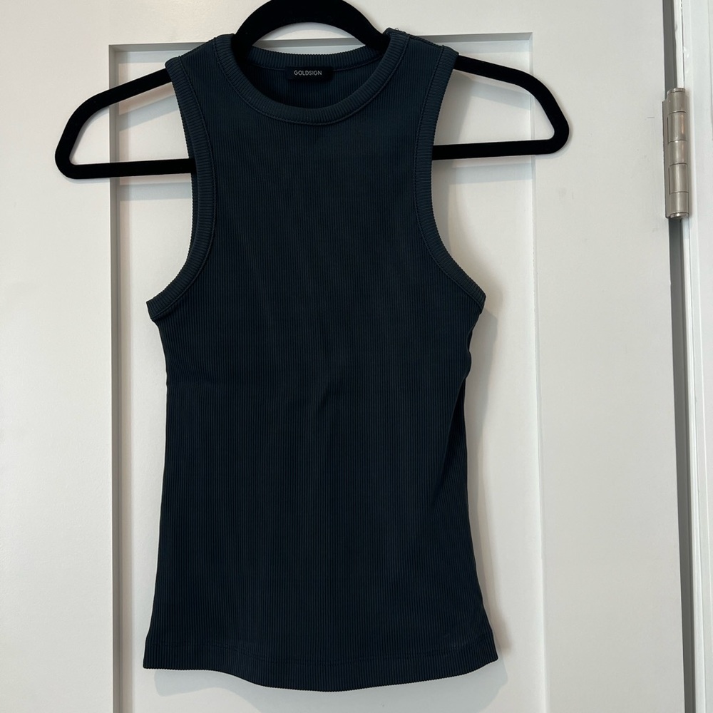 Goldsign Emerald Green Ribbed Tank Top [XS]